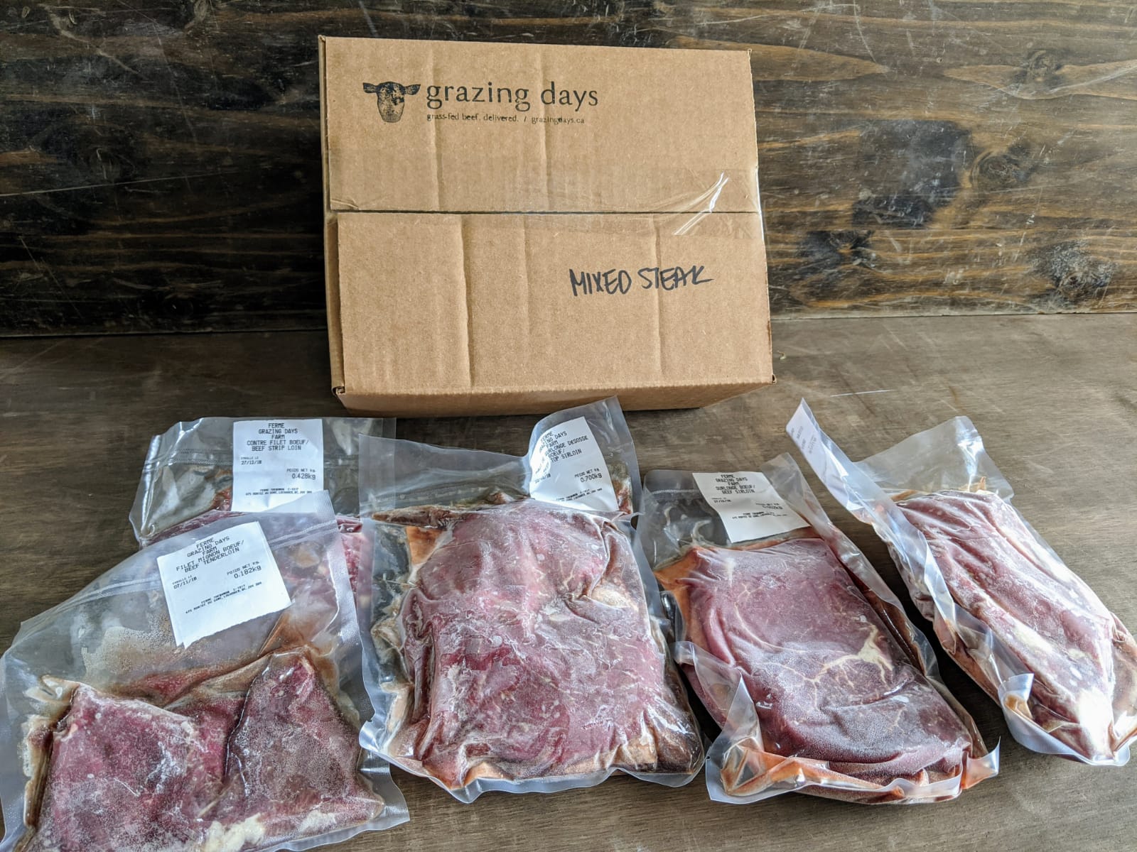 Boîte de 5 lb de steaks variés à griller